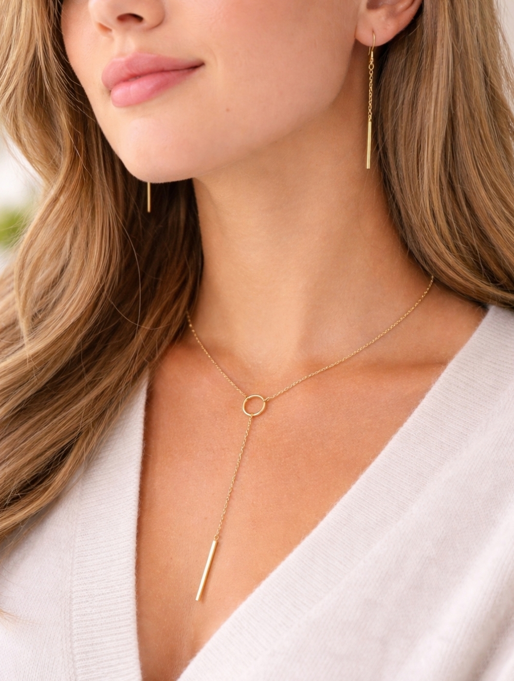 JuliannaCreationsCo Gold Dangle Bar Earrings